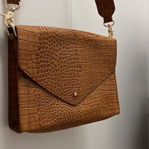 L’Academie Brown Croc Purse/Clutch